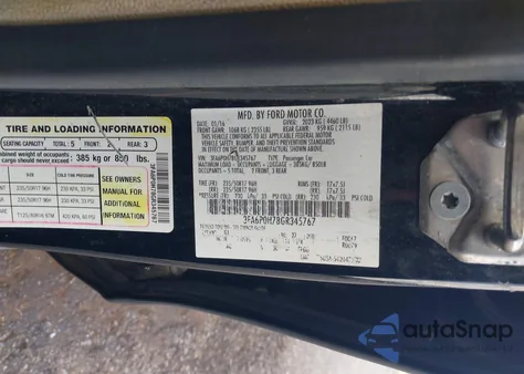 2016 Ford Fusion Se z USA, uszkodzony, nr VIN 3FA6P0H78GR345767